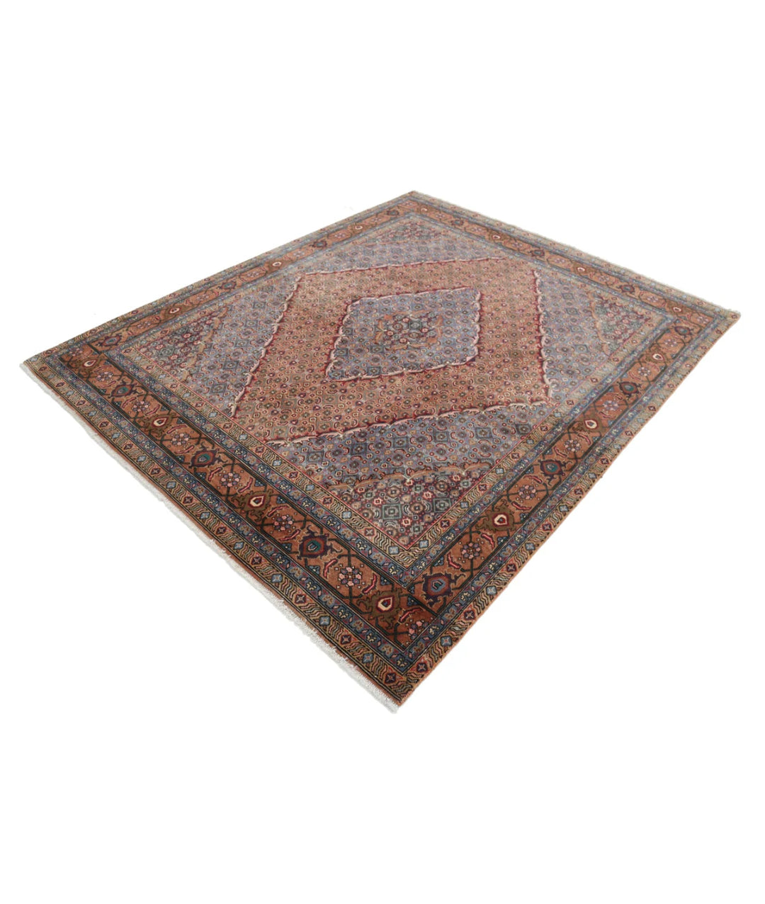 Persian Bijar Rug 6' 4" x 7' 9" Hand-Knotted | No. AT71796
