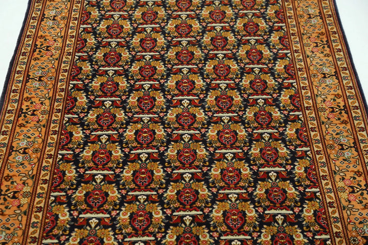 Blue Persian Tabriz Rug 3' 4" x 4' 11" Hand-Knotted | No. AT71810
