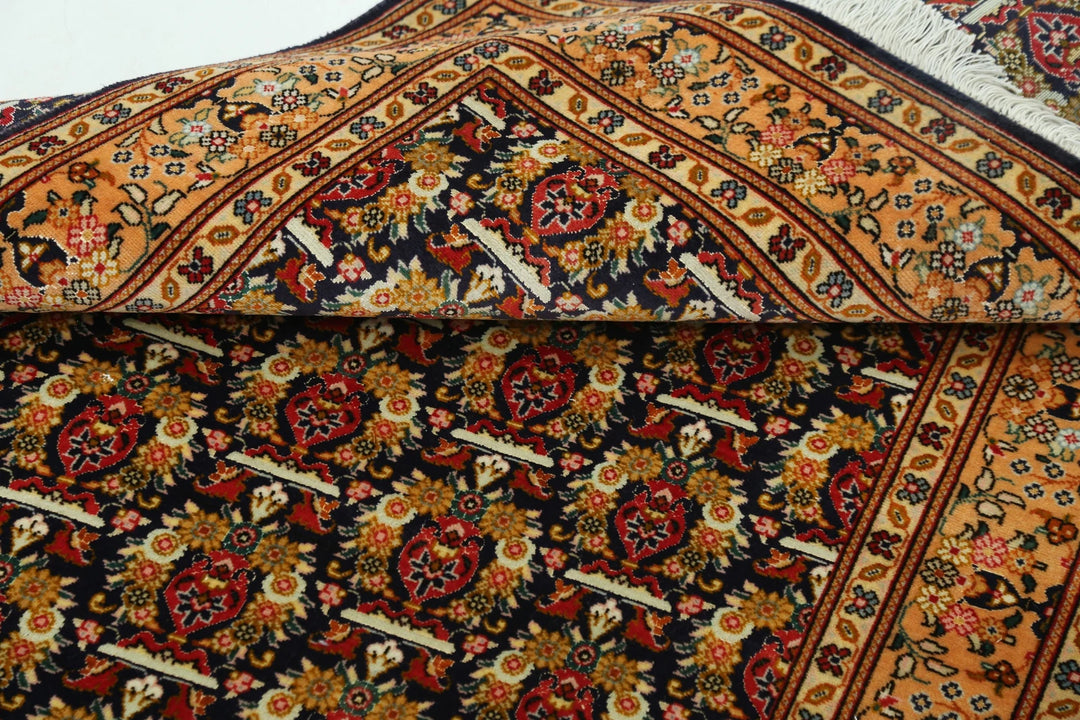 Blue Persian Tabriz Rug 3' 4" x 4' 11" Hand-Knotted | No. AT71810