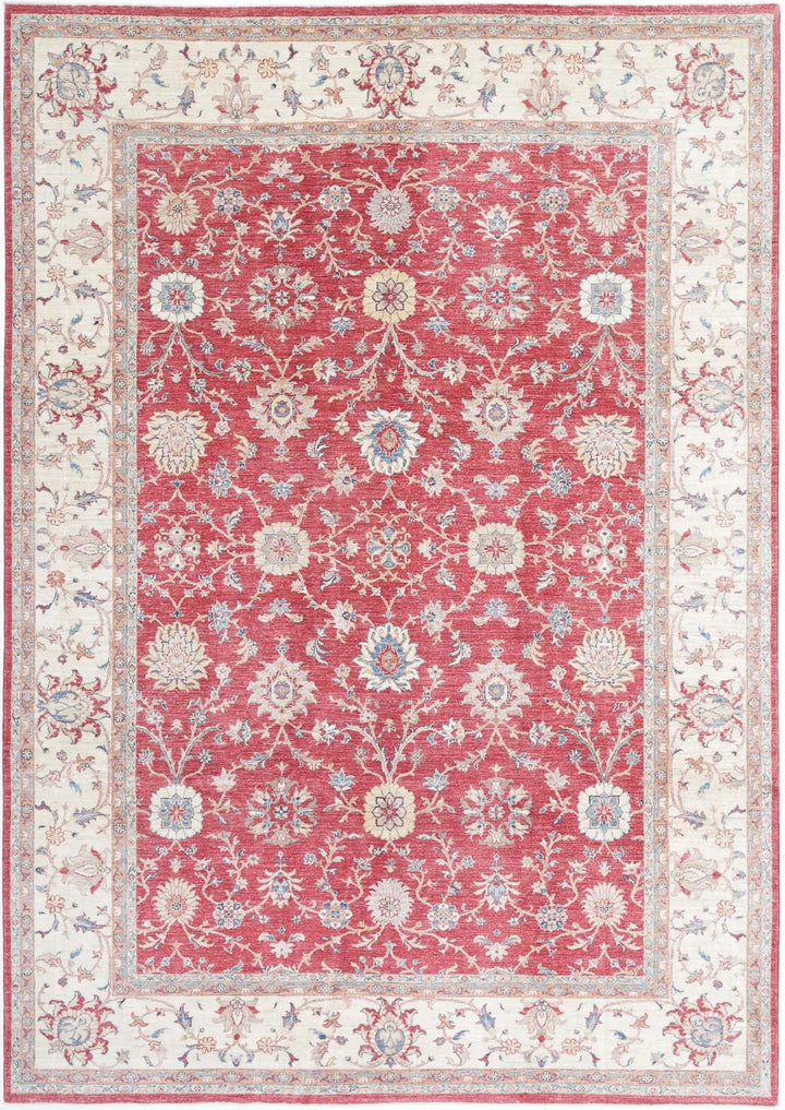 Red Afghan Oriental Rug 8' 3" x 11' 7" Hand-Knotted