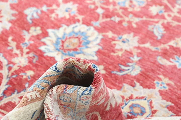 Red Afghan Oriental Rug 8' 3" x 11' 7" Hand-Knotted | No. AT71934