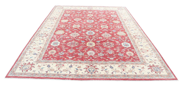 Red Afghan Oriental Rug 8' 3" x 11' 7" Hand-Knotted | No. AT71934