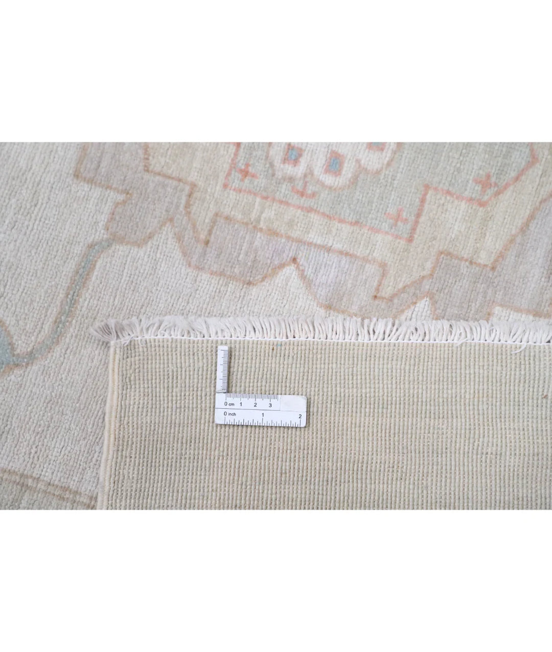 Ivory Afghan Tabriz Rug 7' 10" x 9' 6" Hand-Knotted | No. AT71937