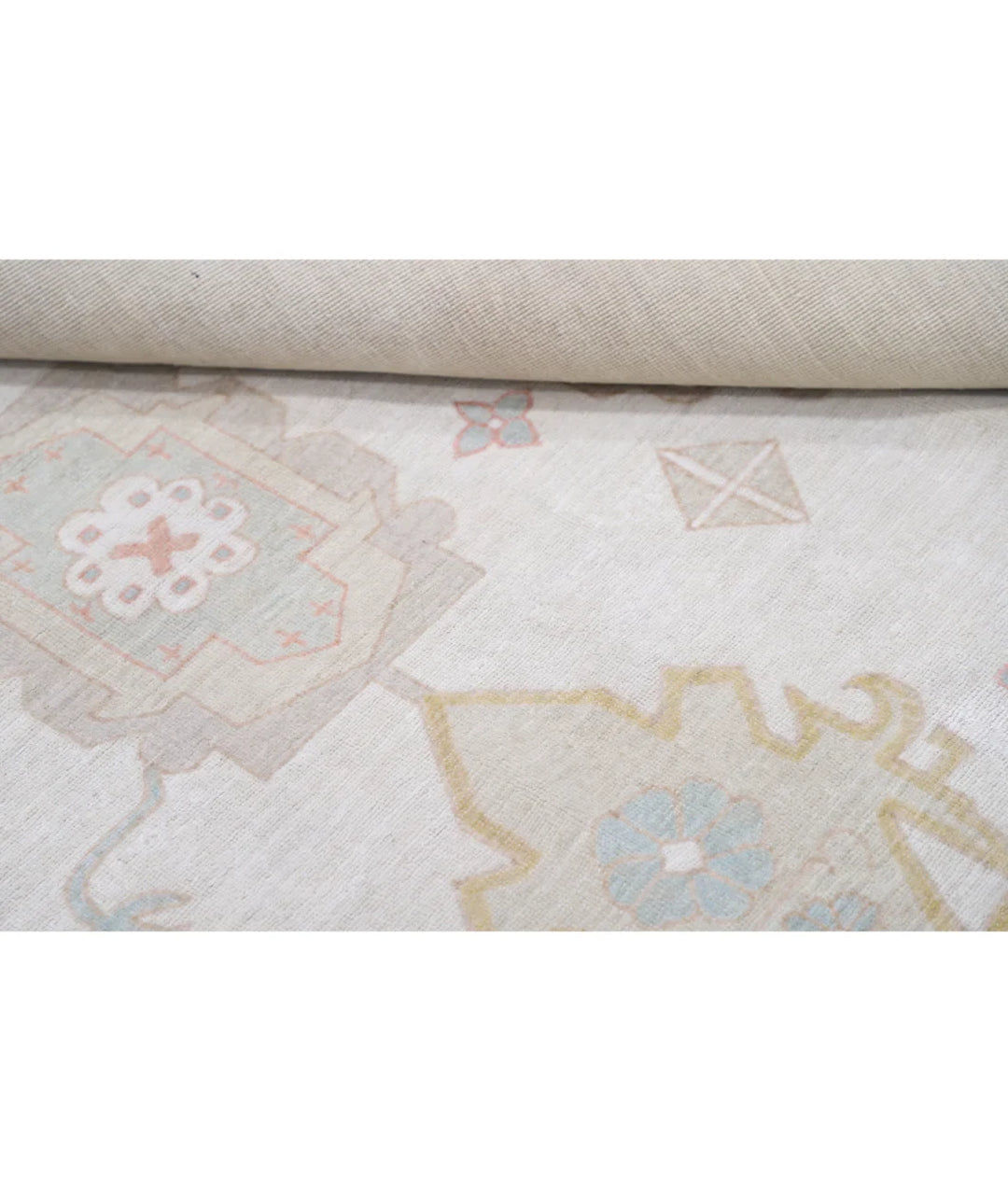 Ivory Afghan Tabriz Rug 7' 10" x 9' 6" Hand-Knotted | No. AT71937