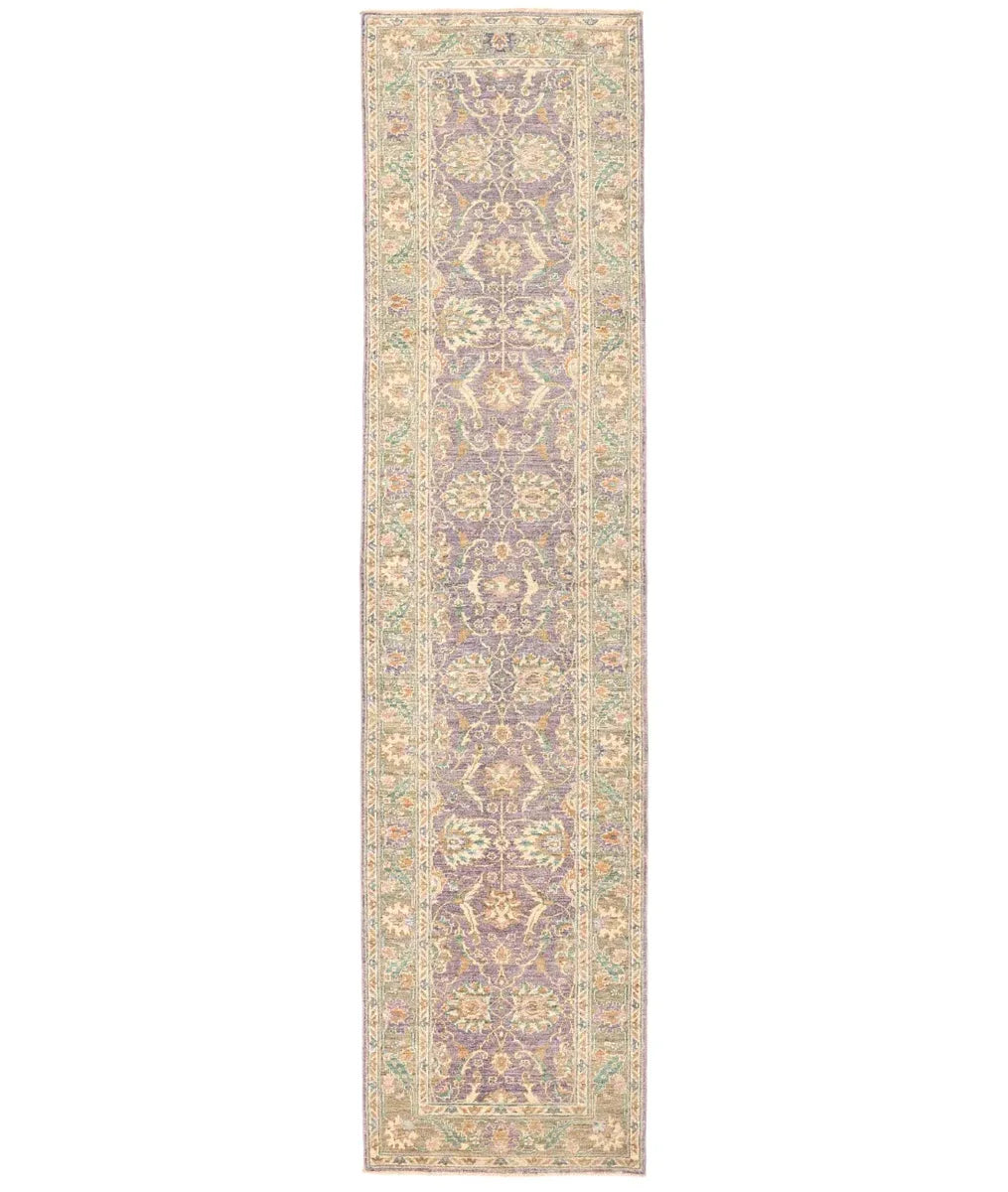Purple Afghan Ziegler Rug 2' 8" x 10' 10" Hand-Knotted | No. AT71958