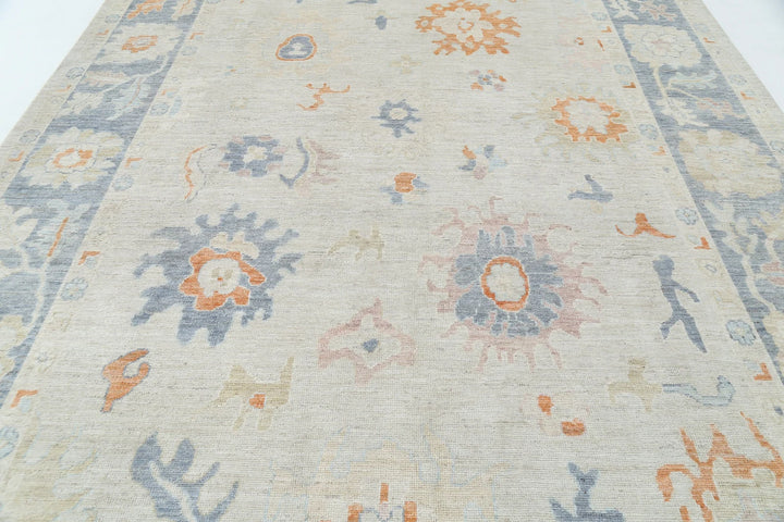 Afghan Oushak Rug 8' 11" x 12' 4" Hand-Knotted | No. AT72031