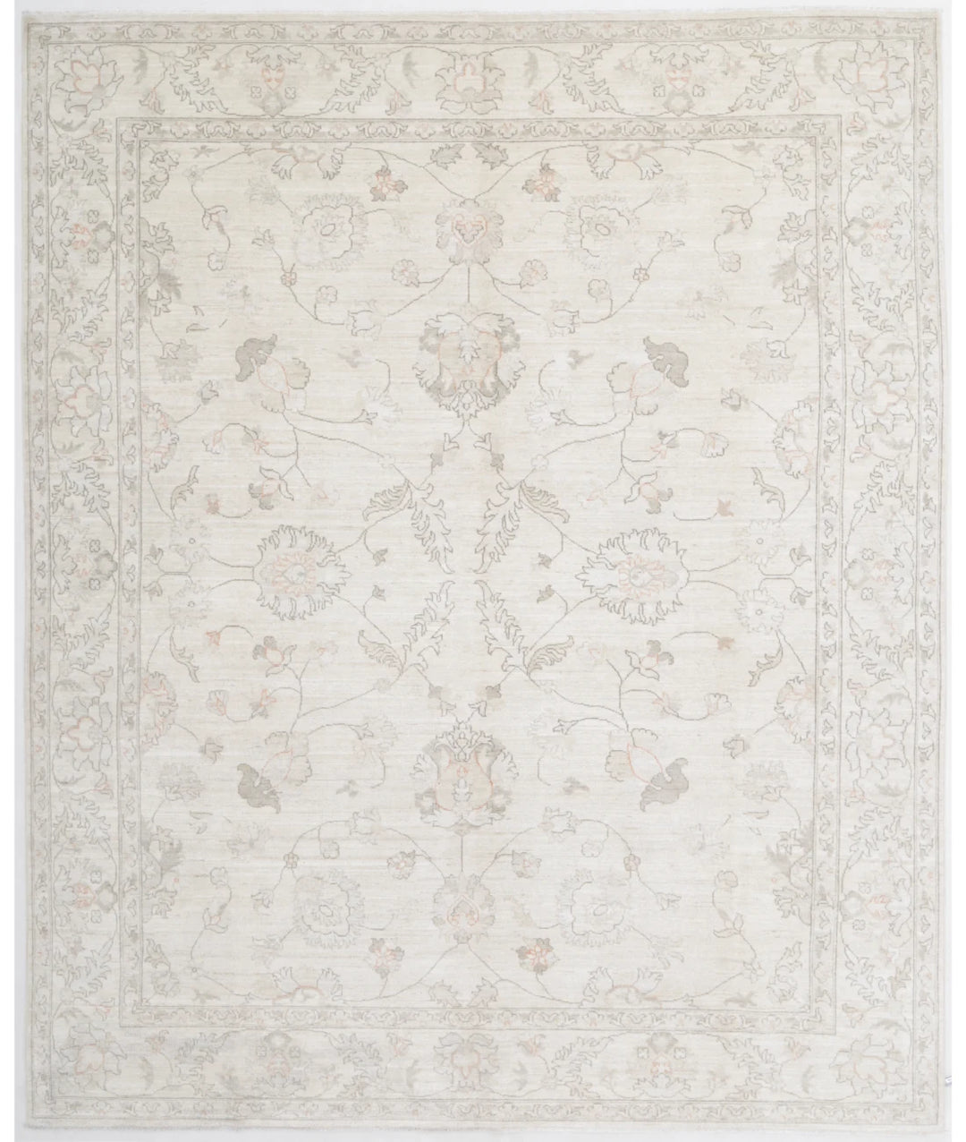 Ivory Afghan Serenity Rug 7' 10" x 9' 8" Hand-Knotted | No. AT72058