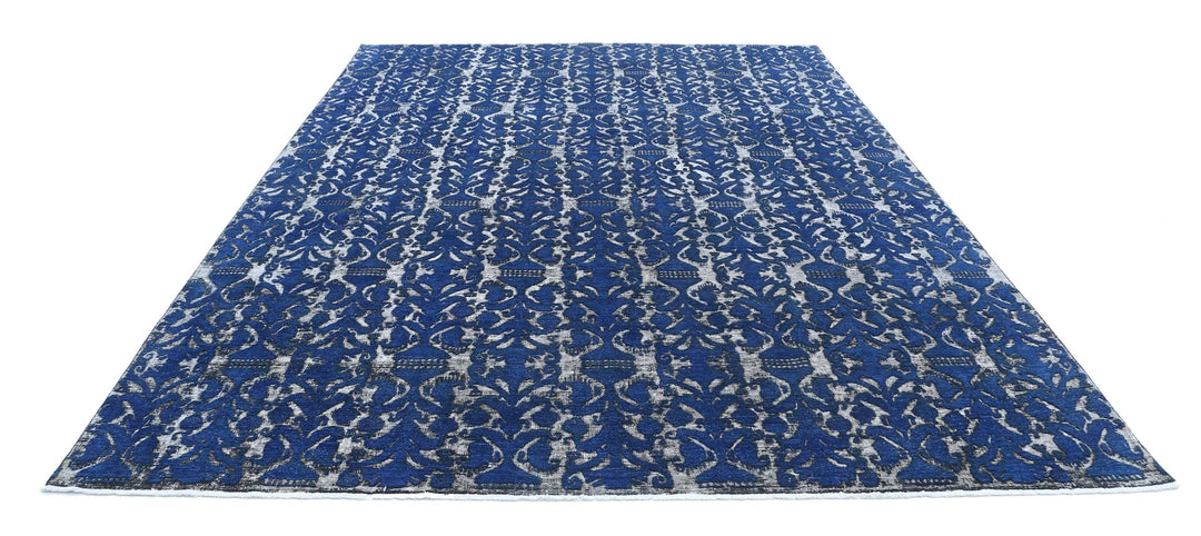 Blue Afghan Oriental Rug 8' 6" x 11' 8" Hand-Knotted | No. AT72082