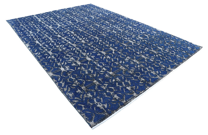 Blue Afghan Oriental Rug 8' 6" x 11' 8" Hand-Knotted | No. AT72082