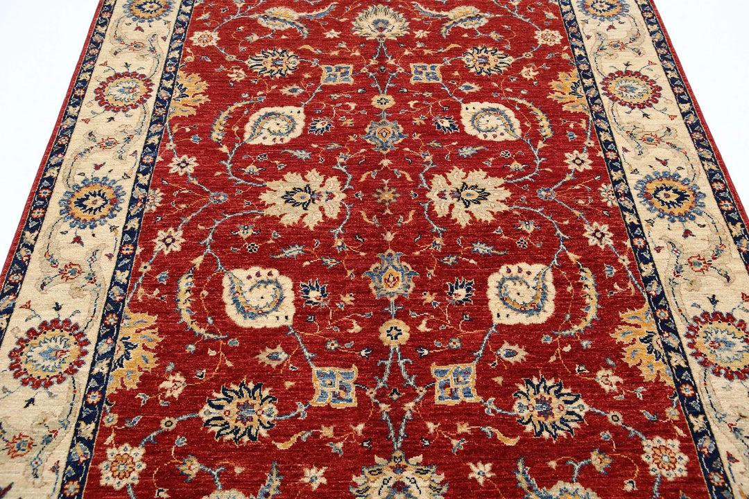 Afghan Ziegler Rug 5' 6" x 8' 3" Hand-Knotted | No. AT72097
