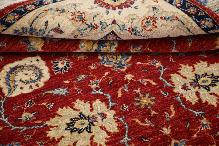 Afghan Ziegler Rug 5' 6" x 8' 3" Hand-Knotted | No. AT72097