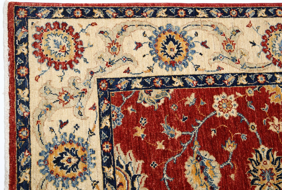 Afghan Ziegler Rug 5' 6" x 8' 3" Hand-Knotted | No. AT72097
