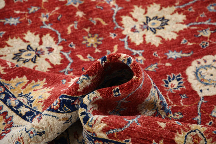 Afghan Ziegler Rug 5' 6" x 8' 3" Hand-Knotted | No. AT72097
