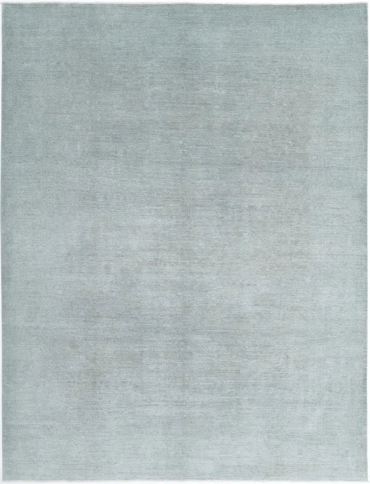 Grey Afghan Overdye Rug 9' 1" x 11' 10" Hand-Knotted | No. AT72193
