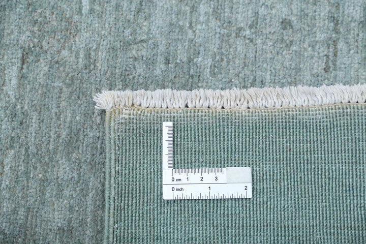 Grey Afghan Overdye Rug 9' 1" x 11' 10" Hand-Knotted | No. AT72193