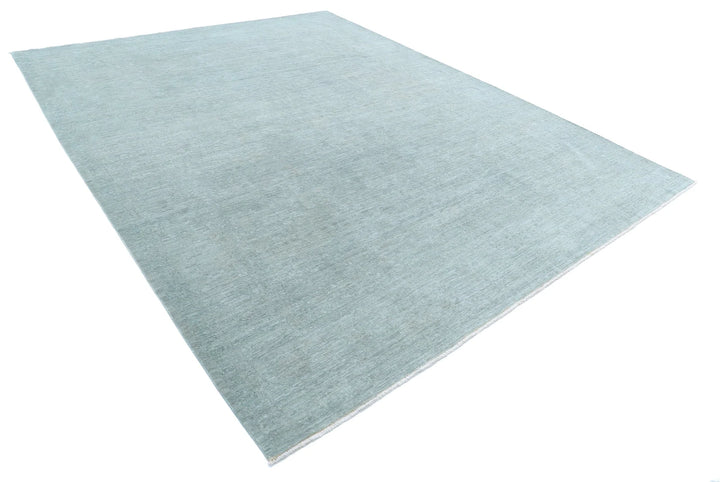 Grey Afghan Overdye Rug 9' 1" x 11' 10" Hand-Knotted | No. AT72193