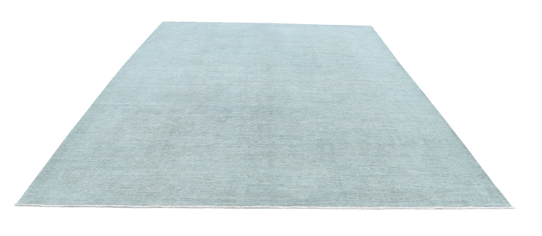 Grey Afghan Overdye Rug 9' 1" x 11' 10" Hand-Knotted | No. AT72193