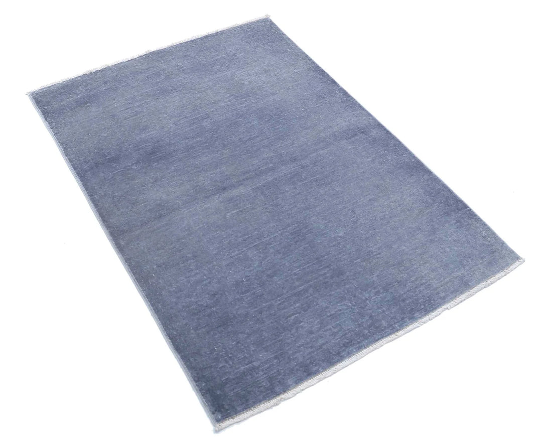 Grey Afghan Overdye Rug 2' 9" x 4' 0" Hand-Knotted | No. AT72237
