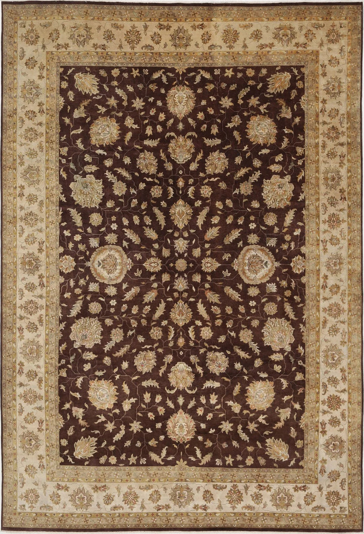 Ivory Indian Ziegler Rug 11' 9" x 17' 6" Hand-Knotted | No. AT722515