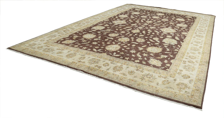 Ivory Indian Ziegler Rug 11' 9" x 17' 6" Hand-Knotted | No. AT722515