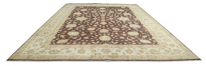 Ivory Indian Ziegler Rug 11' 9" x 17' 6" Hand-Knotted | No. AT722515