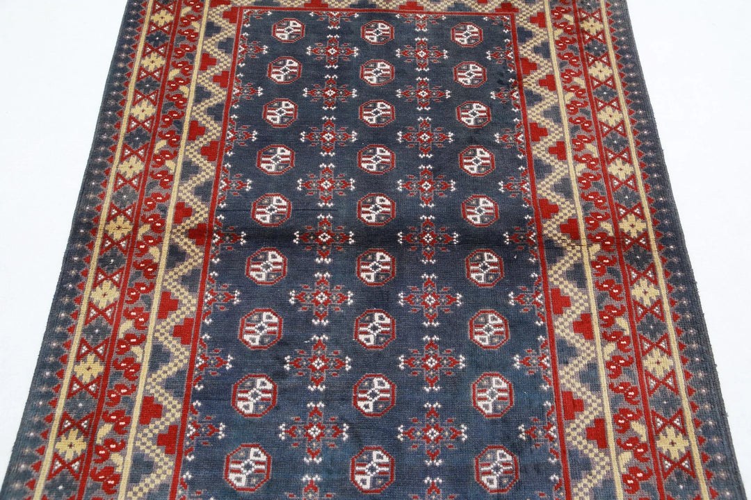 Afghan Revival Rug 4' 1" x 5' 10" Hand-Knotted | No. AT72264