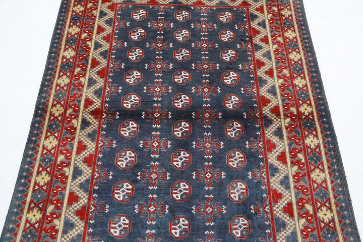 Afghan Revival Rug 4' 1" x 5' 10" Hand-Knotted | No. AT72264