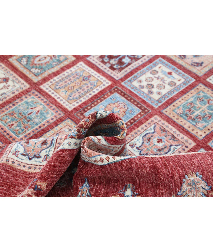 Red Afghan Bakhtiari Rug 5'7" x 7'8" Hand-Knotted | No. AT72266