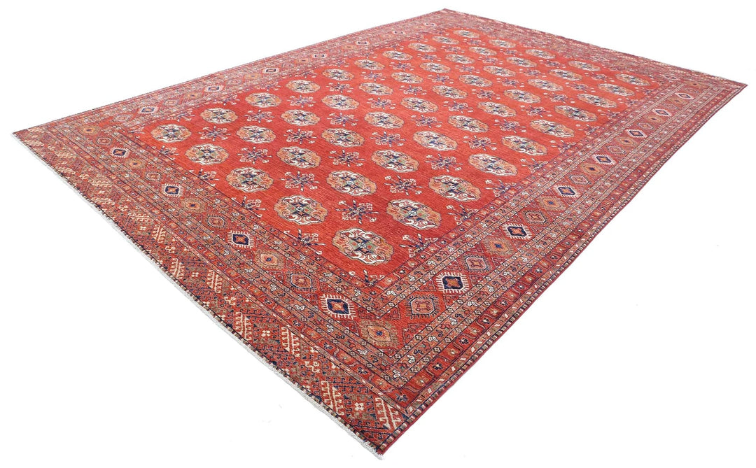 Afghan Nomadic Caucasian Humna Rug 9' 10" x 14' 3" Hand-Knotted | No. AT72314