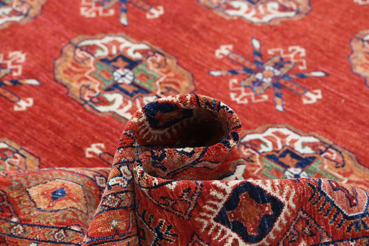 Afghan Nomadic Caucasian Humna Rug 9' 10" x 14' 3" Hand-Knotted | No. AT72314