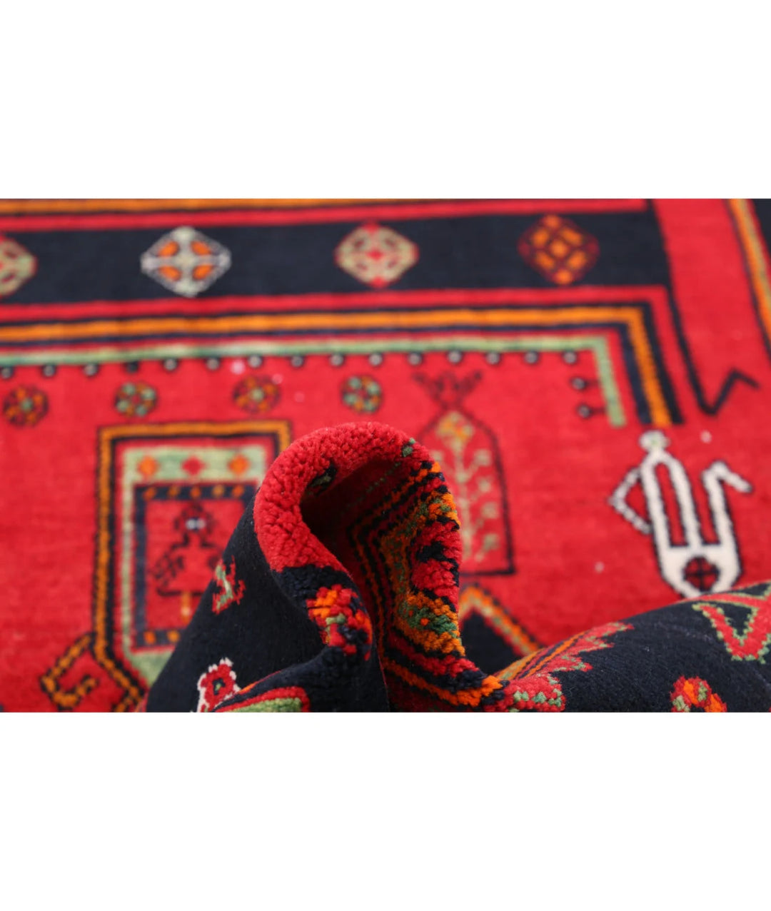 Persian Hamadan Rug 4' 9" x 9' 7" Hand-Knotted | No. AT72327