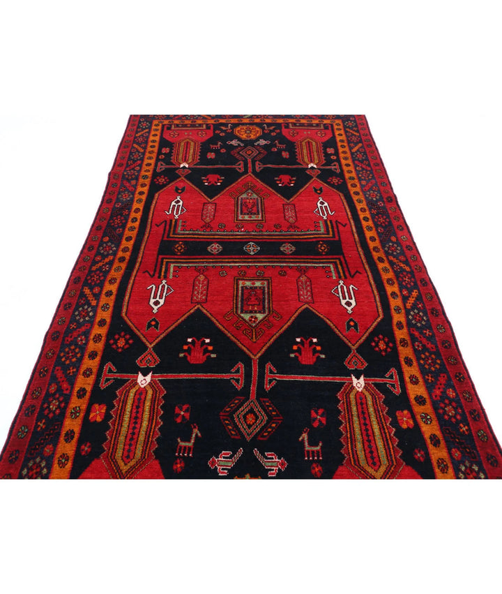 Persian Hamadan Rug 4' 9" x 9' 7" Hand-Knotted | No. AT72327