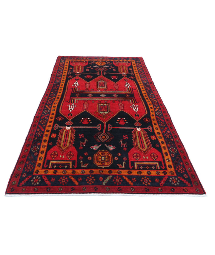Persian Hamadan Rug 4' 9" x 9' 7" Hand-Knotted | No. AT72327