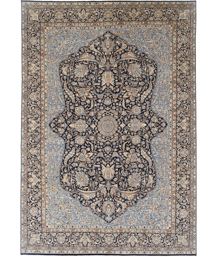 Blue Iranian Vintage Rug 11' 8" x 16' 10" Hand-Knotted | No. AT72369