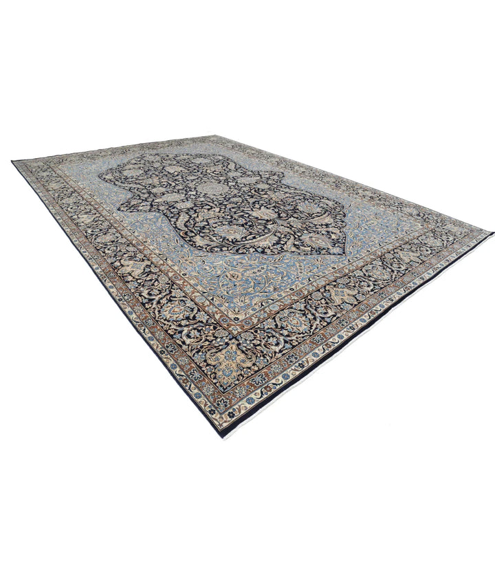Blue Iranian Vintage Rug 11' 8" x 16' 10" Hand-Knotted | No. AT72369