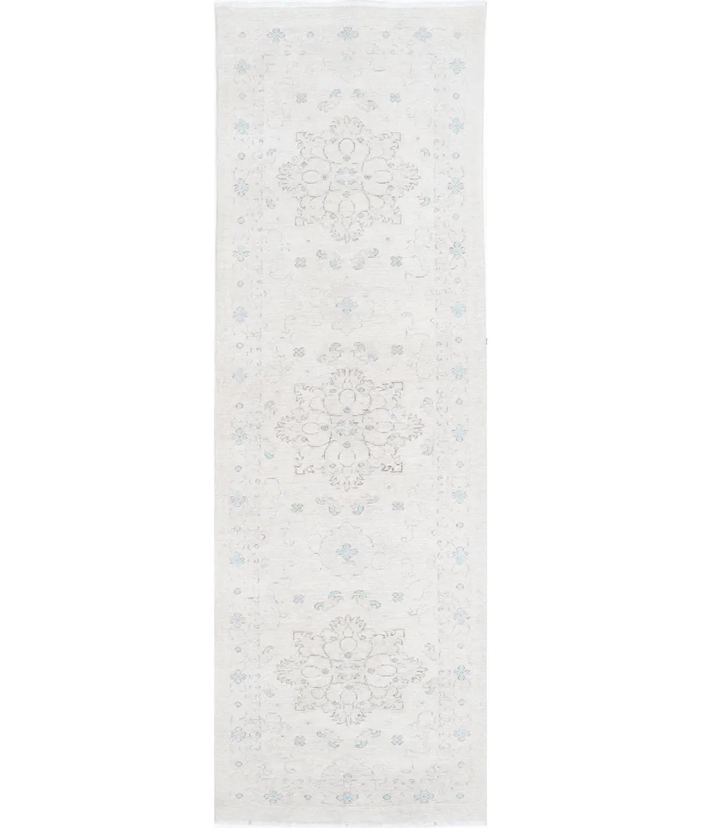 Ivory Afghan Serenity Rug 2' 7" x 8' 7" Hand-Knotted | No. AT72423