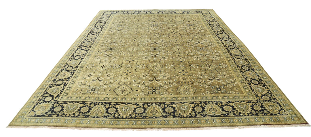 Green Blue Indian Ziegler Rug 8' 8" x 11' 7" Hand-Knotted | No. AT72469