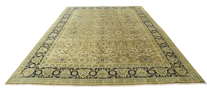 Green Blue Indian Ziegler Rug 8' 8" x 11' 7" Hand-Knotted | No. AT72469