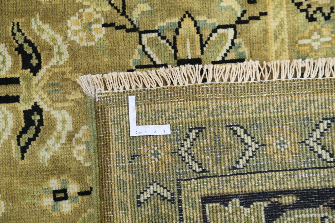 Green Blue Indian Ziegler Rug 8' 8" x 11' 7" Hand-Knotted | No. AT72469