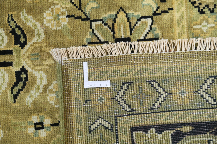 Green Blue Indian Ziegler Rug 8' 8" x 11' 7" Hand-Knotted | No. AT72469