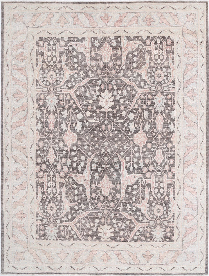 Ivory Afghan Serenity Rug 8' 8" x 11' 5" Hand-Knotted | No. AT72495