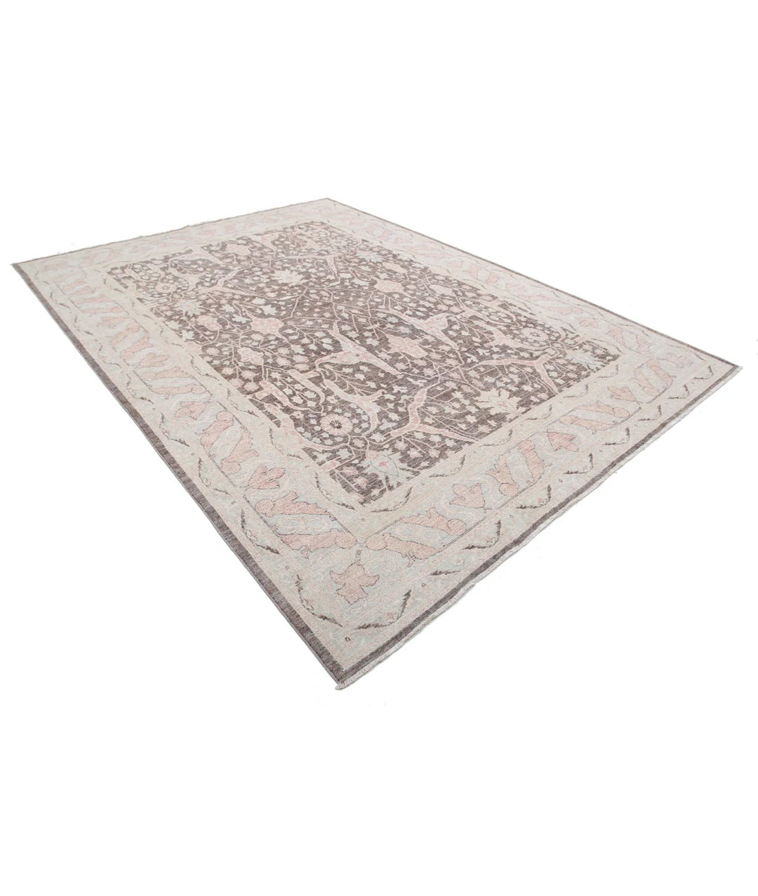 Ivory Afghan Serenity Rug 8' 8" x 11' 5" Hand-Knotted | No. AT72495