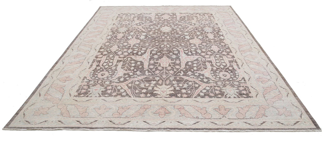 Ivory Afghan Serenity Rug 8' 8" x 11' 5" Hand-Knotted | No. AT72495
