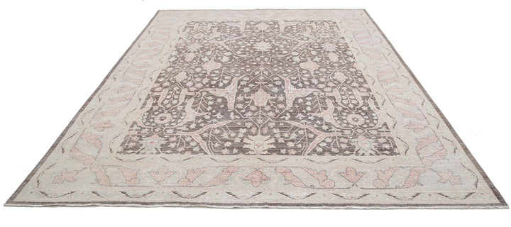 Ivory Afghan Serenity Rug 8' 8" x 11' 5" Hand-Knotted | No. AT72495