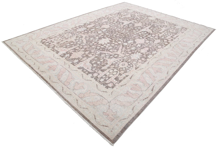Ivory Afghan Serenity Rug 8' 8" x 11' 5" Hand-Knotted | No. AT72495