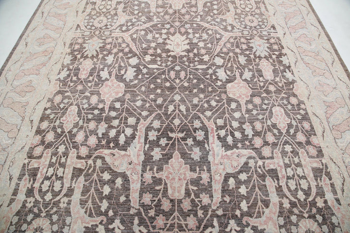 Ivory Afghan Serenity Rug 8' 8" x 11' 5" Hand-Knotted | No. AT72495
