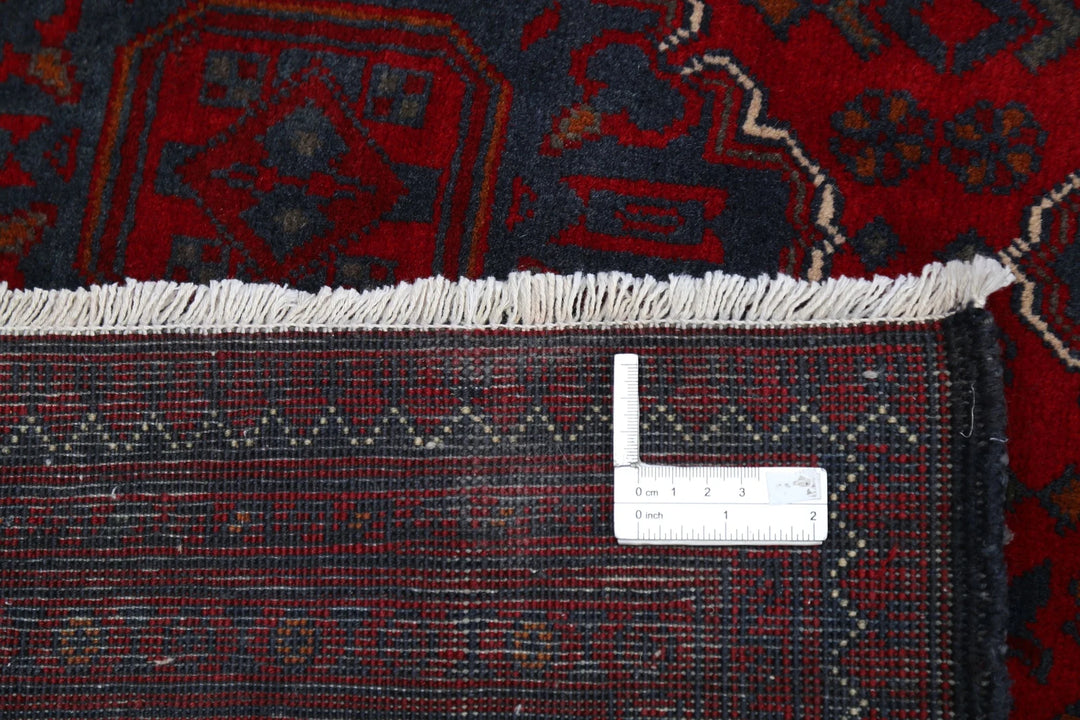 Red Afghan Khamyab Rug 9' 9" x 18' 10" Hand-Knotted | No. AT725021
