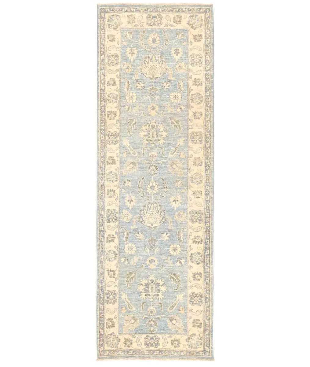 Blue Afghan Ziegler Rug 2' 8" x 8' 0" Hand-Knotted | No. AT72504