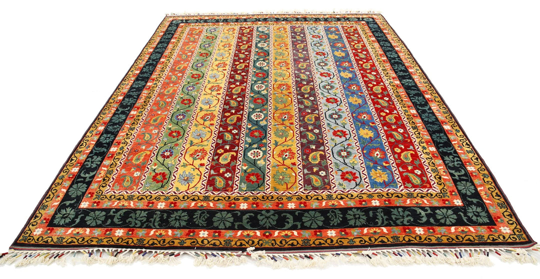 Afghan Shaal Rug 8' 0" x 10' 5" Hand-Knotted | No. AT72510