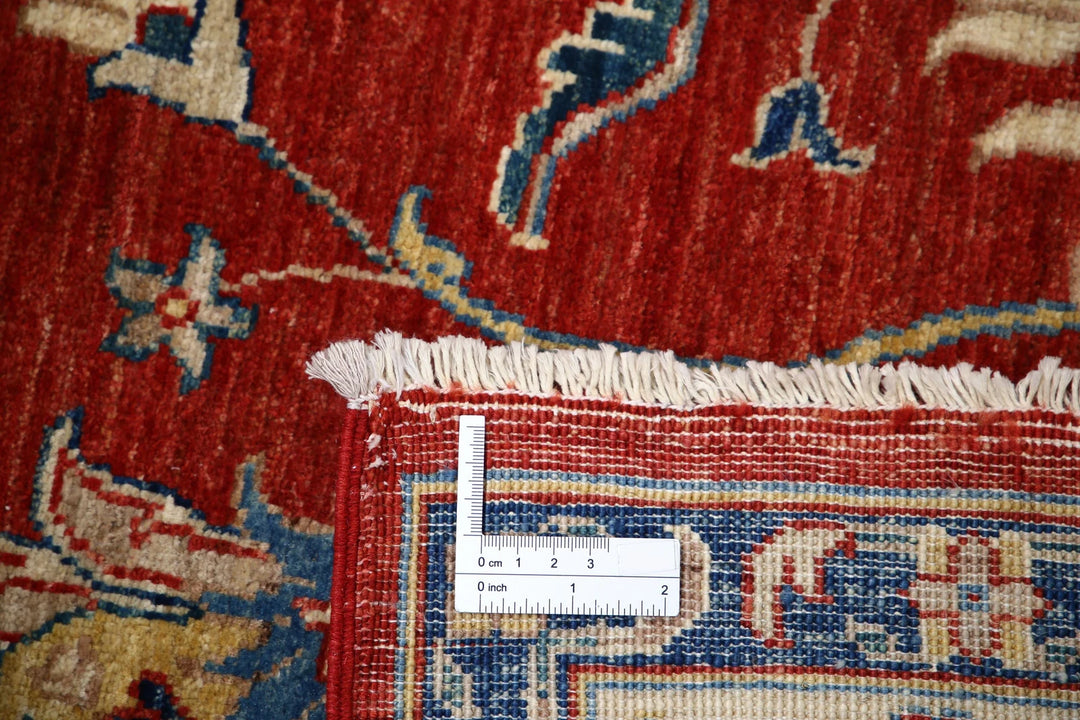 Red Afghan Ziegler Rug 5' 6" x 7' 10" Hand-Knotted | No. AT72581